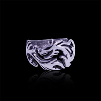Other Ring for Men Zinc Alloy Dragon antique silver color plated lead & cadmium free 18mm US Ring .5 Sold By PC