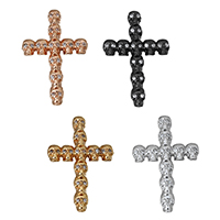 Cubic Zirconia Micro Pave Brass Beads, Skull Cross, plated, micro pave cubic zirconia, more colors for choice, nickel, lead & cadmium free, 21x33x4.50mm, Hole:Approx 1.5mm, 10PCs/Lot, Sold By Lot