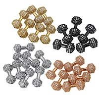 Cubic Zirconia Micro Pave Brass Beads Barbell plated micro pave cubic zirconia nickel lead & cadmium free Approx 1.5mm Sold By Lot