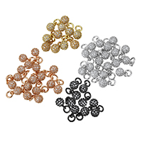 Cubic Zirconia Micro Pave Brass Pendant, Round, plated, micro pave cubic zirconia, more colors for choice, nickel, lead & cadmium free, 6x9x6mm, Hole:Approx 3mm, 20PCs/Lot, Sold By Lot