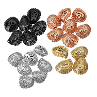Cubic Zirconia Micro Pave Brass Beads, Egyptian Pharaoh, plated, micro pave cubic zirconia & hollow, more colors for choice, nickel, lead & cadmium free, 13x15x8.50mm, Hole:Approx 2mm, 10PCs/Lot, Sold By Lot