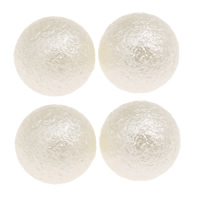 ABS-Kunststoff-Perlen Perle, rund, verschiedene Größen vorhanden & kein Loch & Falten, weiß, verkauft von Tasche