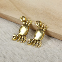 Tibetan Style Animal Pendants, Crab, antique gold color plated, nickel, lead & cadmium free, 14x24x3mm, Hole:Approx 1.5mm, 300PCs/Lot, Sold By Lot