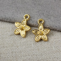Tibetan Style Flower Pendants, gold color plated, nickel, lead & cadmium free, 14x11x3mm, Hole:Approx 1.5mm, 500PCs/Lot, Sold By Lot