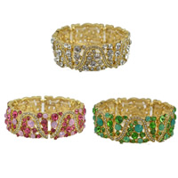 Rhinestone Bracelet Zinc Alloy gold color plated with rhinestone lead & cadmium free 200mm Length Approx 7.5 Inch Sold By Bag