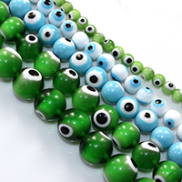 Lampwork Beads, Evil Eye, handmade, Islamic jewelry & different size for choice, more colors for choice, Sold By Lot