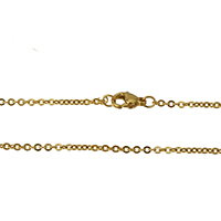 Cadena de acero inoxidable Nekclace, chapado en color dorado, cadena oval, 2.50x2x0.50mm, longitud:aproximado 18 Inch, 10Strandsfilamento/Grupo, Vendido por Grupo