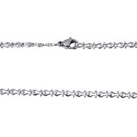 Stainless Steel Chain halskæde, Fisk, oprindelige farve, 5x3x1.50mm, Længde Ca. 18 inch, 10Strands/Lot, Solgt af Lot