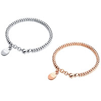 Bijoux bracelet en acier inoxydable, chat, Placage, bracelet à breloques & pour femme, plus de couleurs à choisir, 9x15mm, Vendu par Environ 7 pouce brin