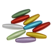 Miracle Acrylic Beads, Oval, mixed colors, 6x19mm, Hole:Approx 1mm, Approx 1450PCs/Bag, Sold By Bag