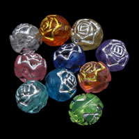 Perles acryliques mixtes, Acrylique, transparent & mélangé, 8mm, Trou:Environ 1mm, Environ 2000PC/sac, Vendu par sac