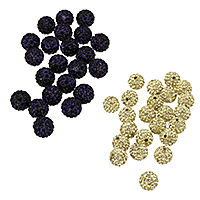 Rhinestone Clay Pave Beads, Round, more colors for choice, 10mm, Hole:Approx 2mm, 10PCs/Bag, Sold By Bag