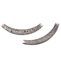 Tibetan Style Tube Beads, antique silver color plated, lead & cadmium free, 68x20x9mm, Hole:Approx 4mm, Sold By PC