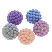 ABS-Kunststoff-Perlen, rund, Spritzlackierung, abnehmbare & gummierte, keine, 15mm, Bohrung:ca. 1mm, ca. 500PCs/Tasche, verkauft von Tasche