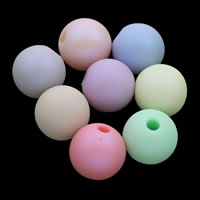 Perle acrylique, Rond, caoutchouté, plus de couleurs à choisir, 16mm, Trou:Environ 1mm, Environ 200PC/sac, Vendu par sac