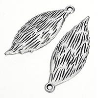 Tibetan Style Leaf Pendants, antique silver color plated, nickel, lead & cadmium free, 13x35x1.50mm, Hole:Approx 1.5mm, 500PCs/Lot, Sold By Lot