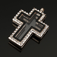 Zinc Alloy with Glass Cross rose gold color plated with rhinestone nickel lead & cadmium free Approx 4mm Inner Approx Sold By Lot