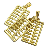 Tibetan Style Pendants, Abacus, gold color plated, nickel, lead & cadmium free, 13x25x1.50mm, Hole:Approx 3.5x3mm, 200PCs/Lot, Sold By Lot