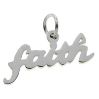 Stainless Steel Letter Pendants 316L Stainless Steel word faith original color Approx 5mm Sold By Bag