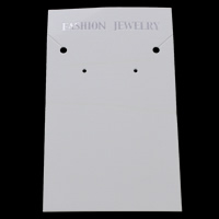 Paper Jewelry Set Display Card, Rectangle, with letter pattern, white, 59x101mm, 200PCs/Bag, Sold By Bag