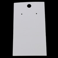 papier Présentoir de boucle d oreille dormeuse, rectangle, blanc, 49x90mm, 200PC/sac, Vendu par sac