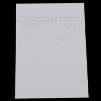 Papir Smykker Set Display Card, Rektangel, med bogstavet mønster, hvid, 60x84mm, 200pc'er/Bag, Solgt af Bag