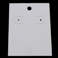 Paper Earring Display, Rectangle, white, 58x78mm, 200PCs/Bag, Sold By Bag