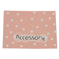 Jewelry Card, Paper, Rectangle, with letter pattern, pink, 65x50mm, 200PCs/Bag, Sold By Bag