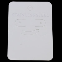 Papper Smycken Set Display Card, Rektangel, med bokstaven mönster, vit, 52x72mm, 200PC/Bag, Säljs av Bag