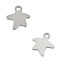 Stainless Steel Extender Chain Drop, Starfish, original color, 11x11x1mm, Hole:Approx 1mm, 1000PCs/Lot, Sold By Lot