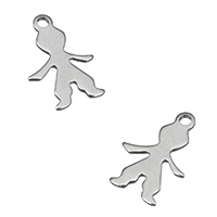 Stainless Steel Pendants, Boy, original color, 11x16x1mm, Hole:Approx 1mm, 1000PCs/Lot, Sold By Lot