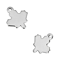 Stainless Steel Pendants, Maple Leaf, original color, 11x13x1mm, Hole:Approx 0.5mm, 1000PCs/Lot, Sold By Lot
