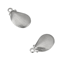 Stainless Steel Pendants, Shell, original color, 7.50x12.50x1.50mm, Hole:Approx 0.5mm, 2000PCs/Lot, Sold By Lot