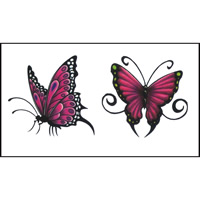 Tattoo Aufkleber, Papier, Schmetterling, wasserdicht, 105x60mm, 100PCs/Tasche, verkauft von Tasche