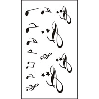 Tattoo Sticker, Paper, Music Note, waterproof, 105x60mm, 100PCs/Bag, Sold By Bag