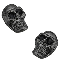Rhinestone Zinc Alloy Beads Skull plumbum black color plated with rhinestone nickel lead & cadmium free Approx 2mm Sold By Lot