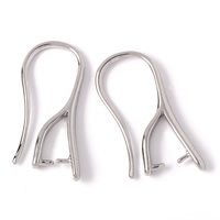 Brass Hoop Earring Components, platinum color plated, lead & cadmium free, 10x20x2mm, 1000PCs/Bag, Sold By Bag