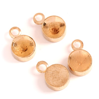 Brass Pendant Findings, Flat Round, gold color plated, lead & cadmium free, 5x8x3mm, Hole:Approx 1mm, Inner Diameter:Approx 4mm, 1000PCs/Bag, Sold By Bag