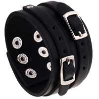 Men Bracelet, Cowhide, with Tibetan Style, silver color plated, with rivet stud & adjustable & for man, nickel, lead & cadmium free, 40mm, Sold Per Approx 9.4 Inch Strand