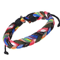 Unisex Bracelet, Paracord, with Linen, braided bracelet & adjustable, multi-colored, nickel, lead & cadmium free, 20mm, Length:Approx 6.6 Inch, 2Strands/Lot, Sold By Lot