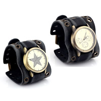 Men Wrist Watch Cowhide with Glass & Zinc Alloy antique bronze color plated adjustable & for man nickel lead & cadmium free 52mm Sold Per Approx 9.4 Inch Strand