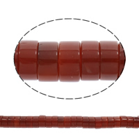 Grânulos de ágata vermelha natural, Ágata vermelha, Roda plana, naturais, 7x14mm, Aprox 56PCs/Strand, vendido para Aprox 15.5 inchaltura Strand