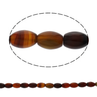 Natürliche Streifen Achat Perlen, oval, 10x14mm, ca. 28PCs/Strang, verkauft per ca. 15.5 ZollInch Strang