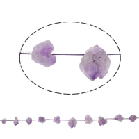 Natural Amethyst Beads, February Birthstone, 8x12mm-16x19mm, Approx 20PCs/Strand, Sold Per Approx 15.5 Inch Strand