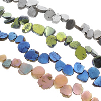 Natural Plating Quartz Beads, colorful plated, more colors for choice, 17x12x5mm-39x28x10mm, Hole:Approx 1mm, Approx 27PCs/Strand, Sold Per Approx 15.5 Inch Strand
