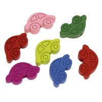 Wood Beads, Car, mixed colors, 23x13x5mm, Hole:Approx 1mm, 1000PCs/Bag, Sold By Bag