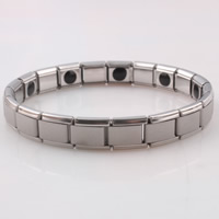 Bijoux bracelet en acier inoxydable, émail, couleur originale, 9mm, Vendu par Environ 7.4 pouce brin