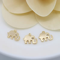 Cubic Zirconia Micro Pave Brass Pendant, Elephant, 24K gold plated, micro pave cubic zirconia, nickel, lead & cadmium free, 10.50x8x1mm, Hole:Approx 0.8mm, 20PCs/Lot, Sold By Lot