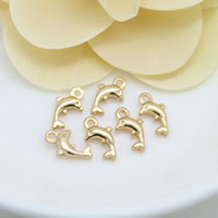Brass Jewelry Pendants Dolphin 24K gold plated nickel lead & cadmium free Approx 1mm Sold By Lot