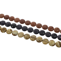 Piedras preciosas perlas mixtos, Redondo aplanado, diferentes materiales para la opción, 18x7mm, agujero:aproximado 1mm, aproximado 22PCs/Sarta, Vendido para aproximado 15.5 Inch Sarta